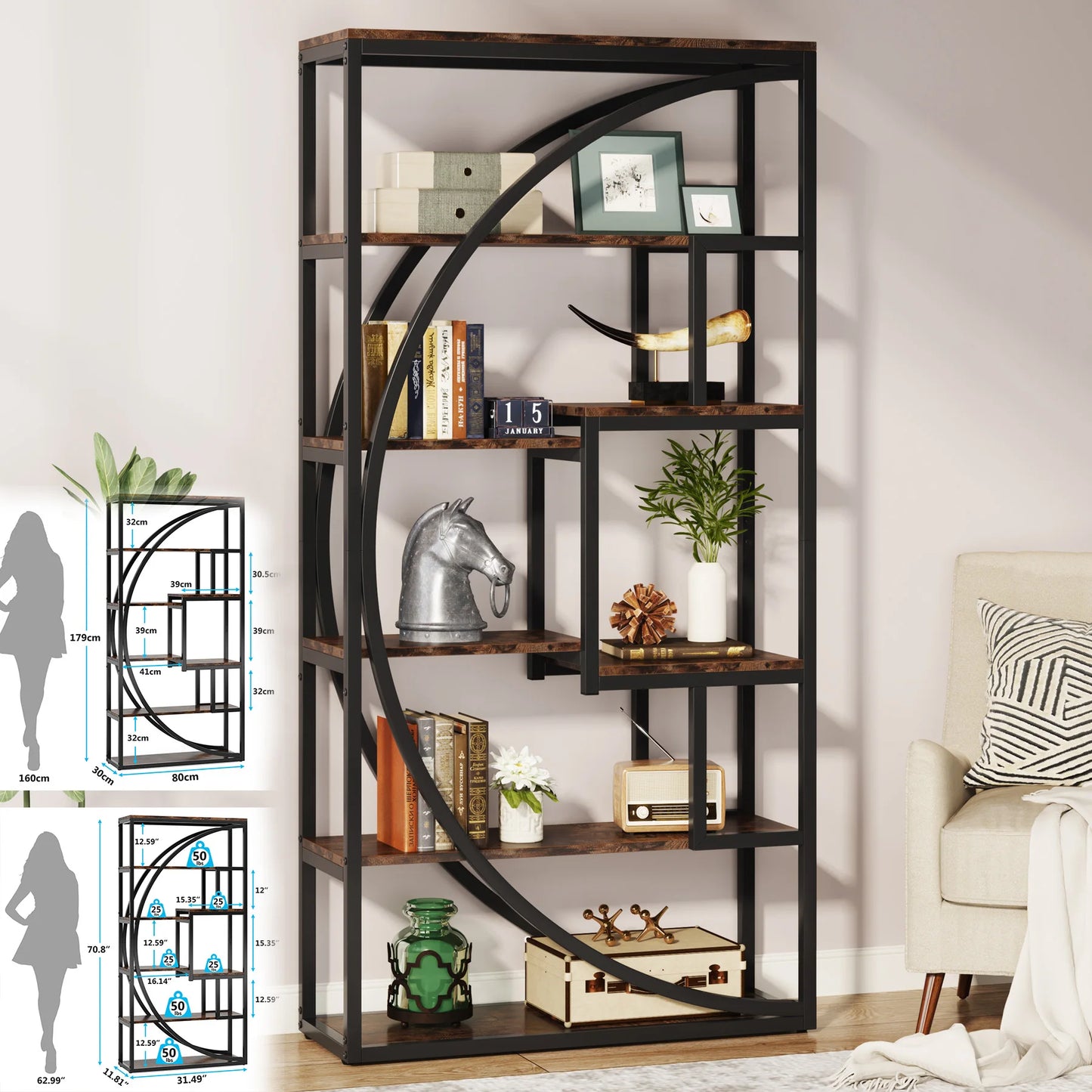 Bookshelf 5 Tier Bookcase