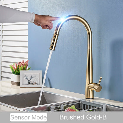 Black Pull Out Sensor Kitchen Faucet