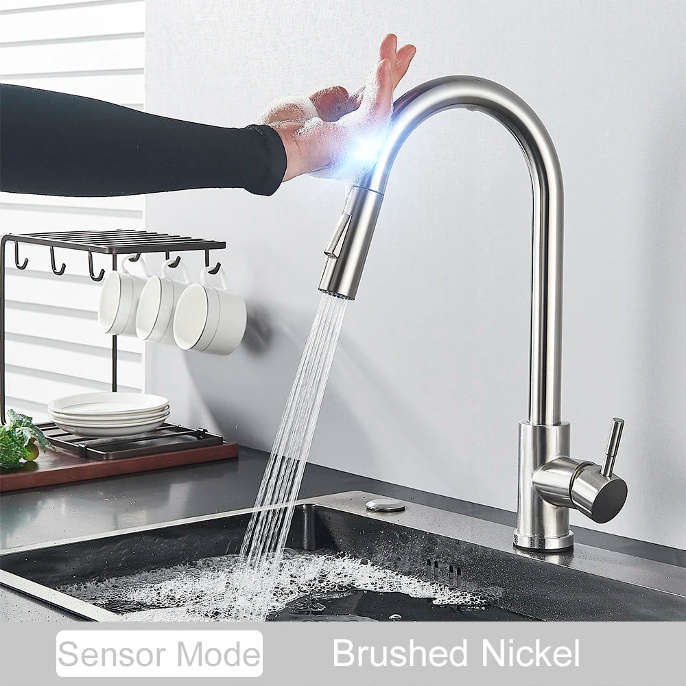 Black Pull Out Sensor Kitchen Faucet