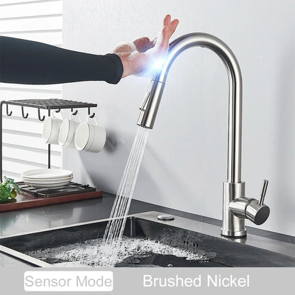 Black Pull Out Sensor Kitchen Faucet
