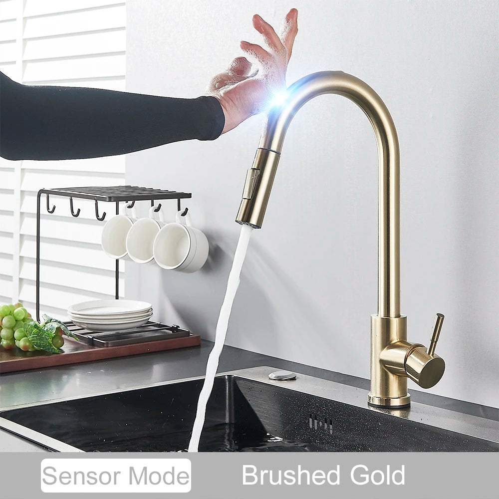 Black Pull Out Sensor Kitchen Faucet