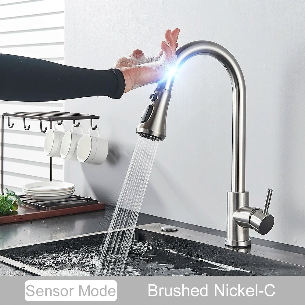 Black Pull Out Sensor Kitchen Faucet
