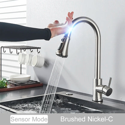 Black Pull Out Sensor Kitchen Faucet