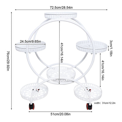 4-Tier Plant Stand With Wheels