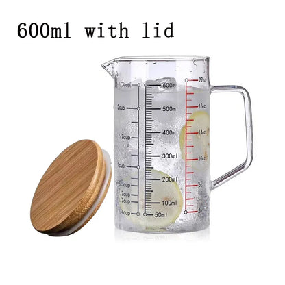 Glass Measuring Cup With Wood Lid