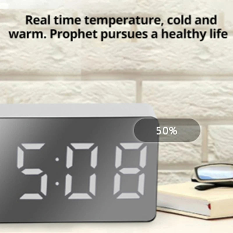 Mirror Table Alarm Clock Home Decor