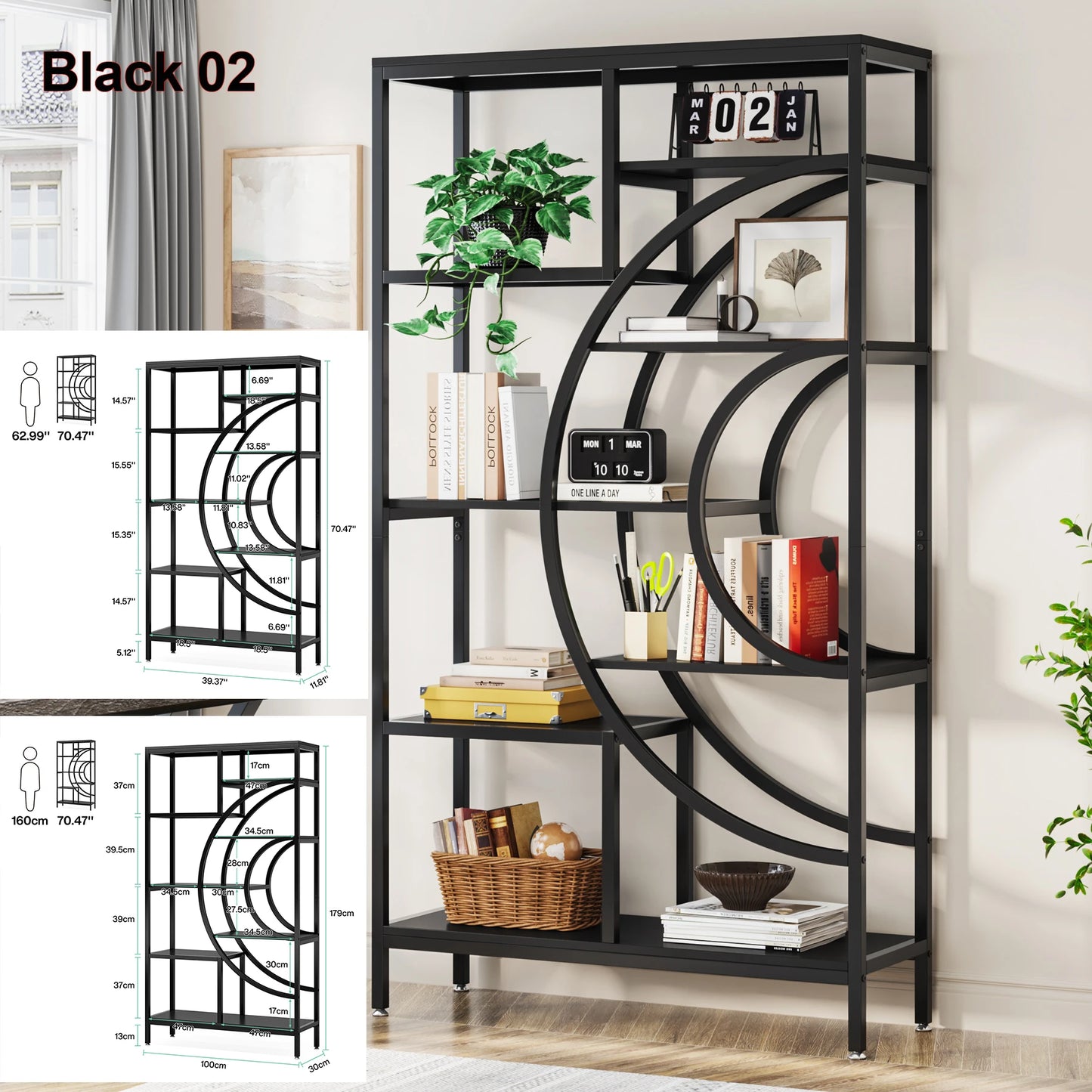 Bookshelf 5 Tier Bookcase