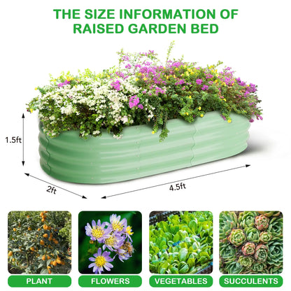 2-Pack Oval Galvanized Steel Raised Garden Bed