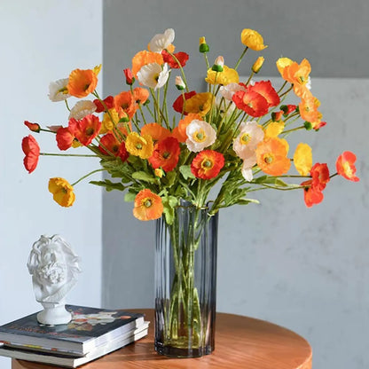 Artificial Flowers Bouquet Poppy Fake Flowers