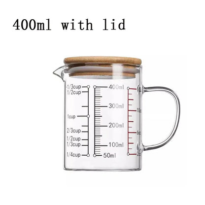 Glass Measuring Cup With Wood Lid