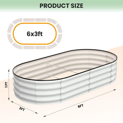 2-Pack Oval Galvanized Steel Raised Garden Bed