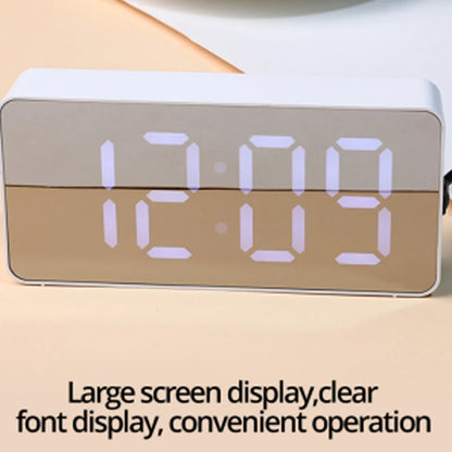 Mirror Table Alarm Clock Home Decor