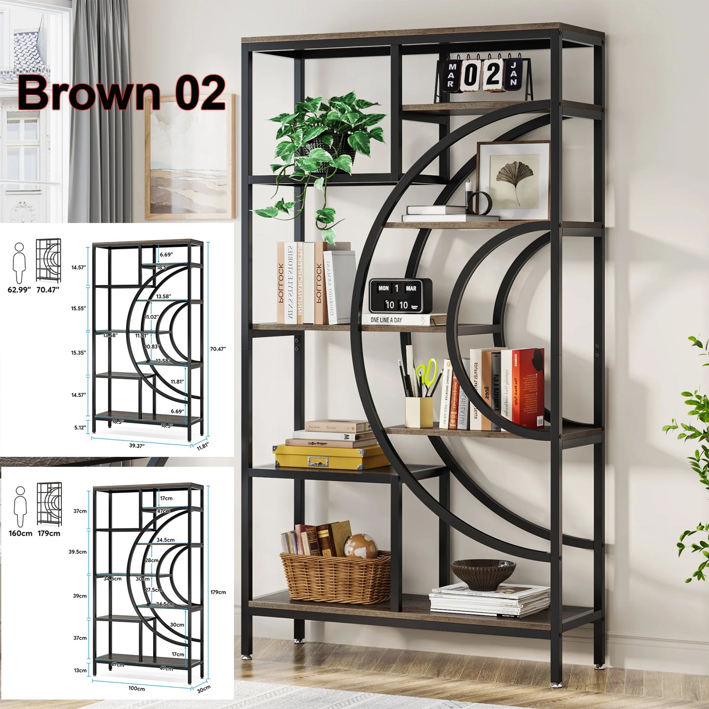 Bookshelf 5 Tier Bookcase