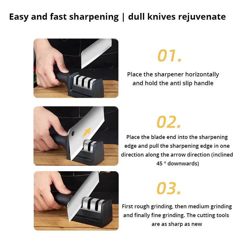 Kitchen Three Segment Knife Sharpener