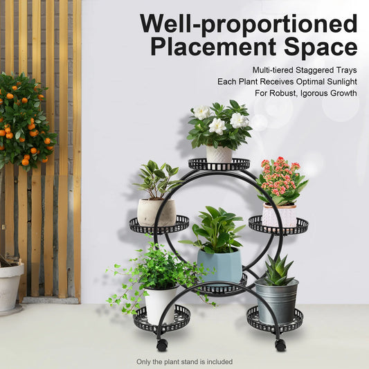 4-Tier Plant Stand With Wheels