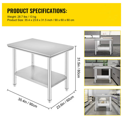 Stainless Steel Kitchen Work Bench