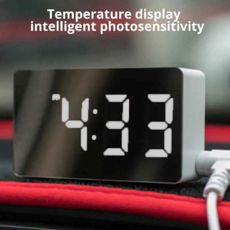 Mirror Table Alarm Clock Home Decor