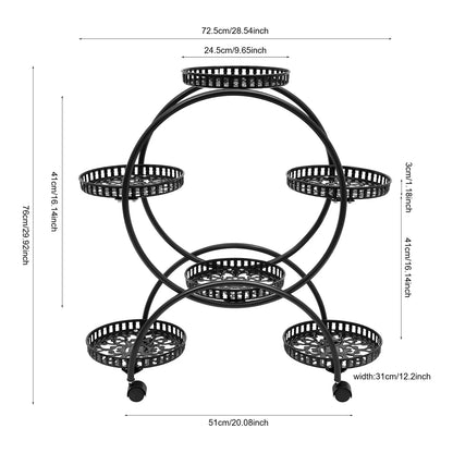 4-Tier Plant Stand With Wheels
