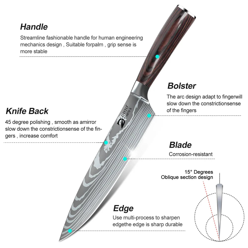 Knife Damascus Stainless Steel