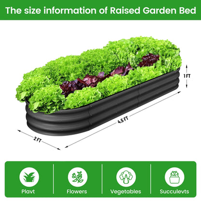 2-Pack Oval Galvanized Steel Raised Garden Bed