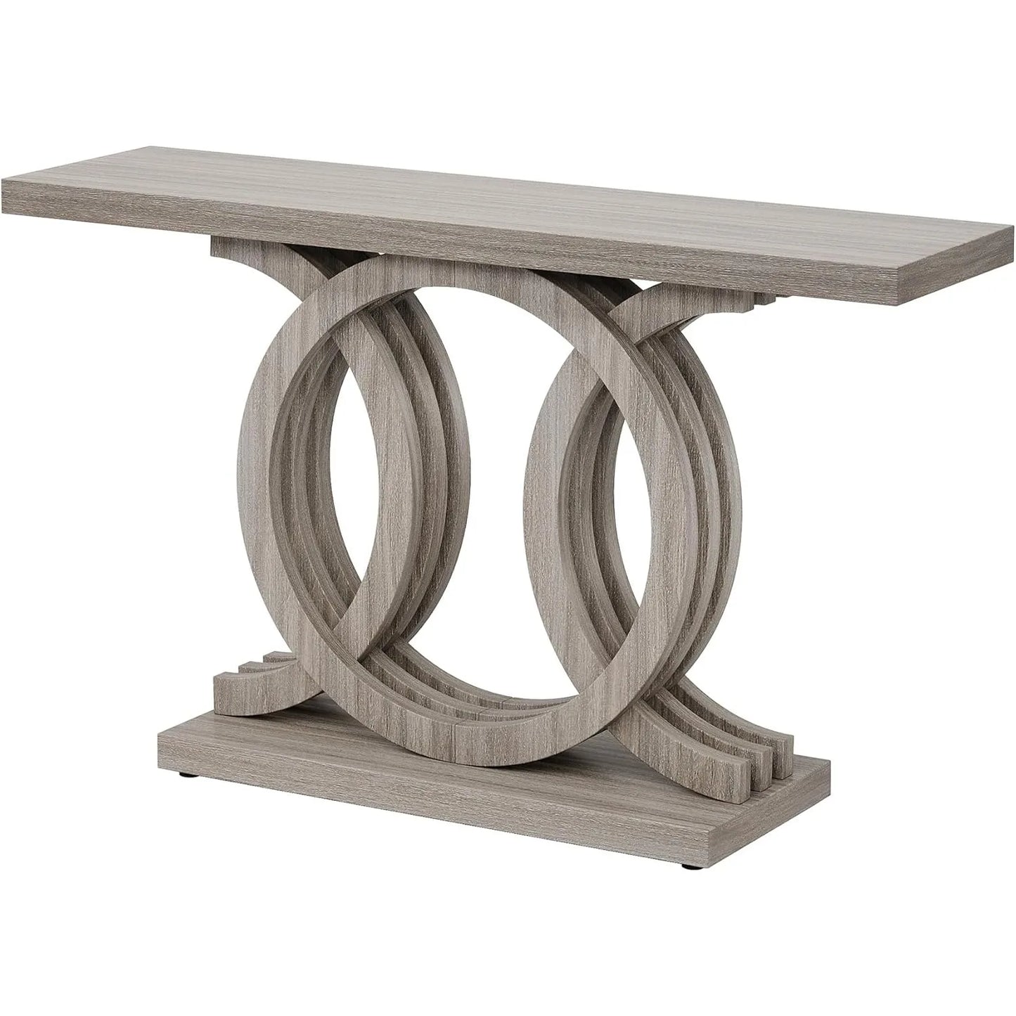 Console Table with Geometric Wood Base