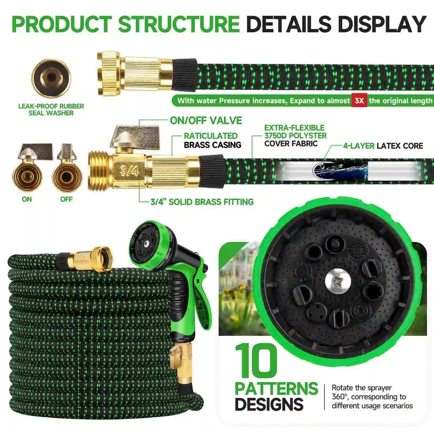 Expandable Water Hose Flexible Magic Garden Hose