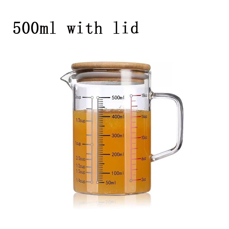 Glass Measuring Cup With Wood Lid