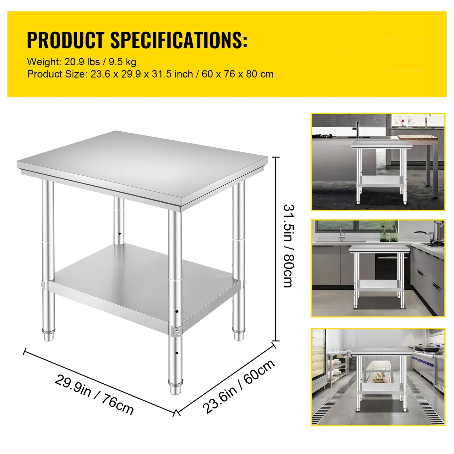Stainless Steel Kitchen Work Bench