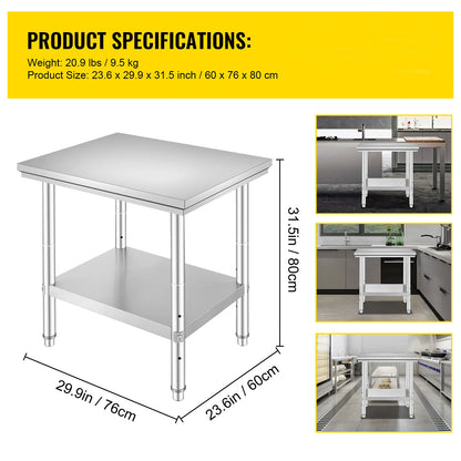 Stainless Steel Kitchen Work Bench