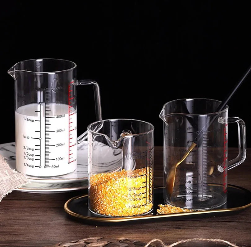 Glass Measuring Cup With Wood Lid
