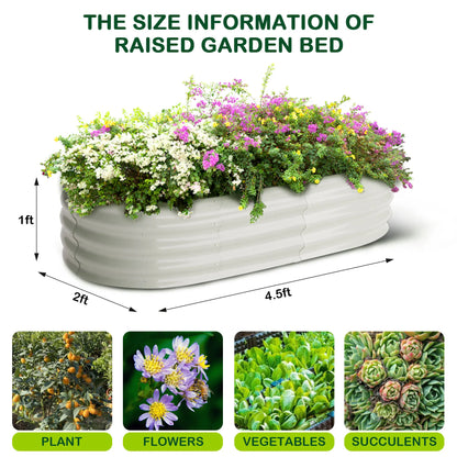 2-Pack Oval Galvanized Steel Raised Garden Bed