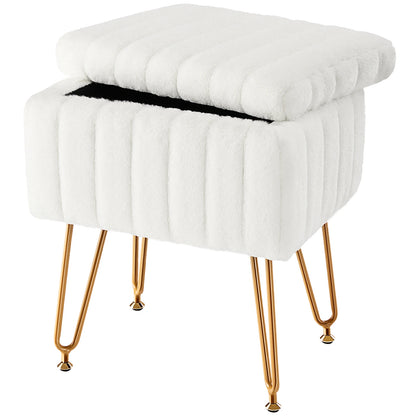 Faux Fur Hidden Storage Stools & Ottomans