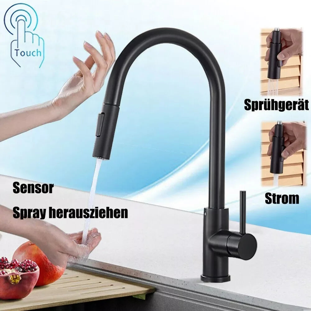Black Pull Out Sensor Kitchen Faucet