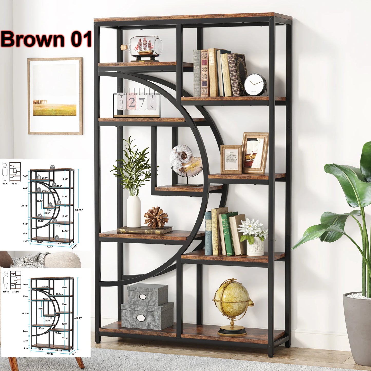 Bookshelf 5 Tier Bookcase